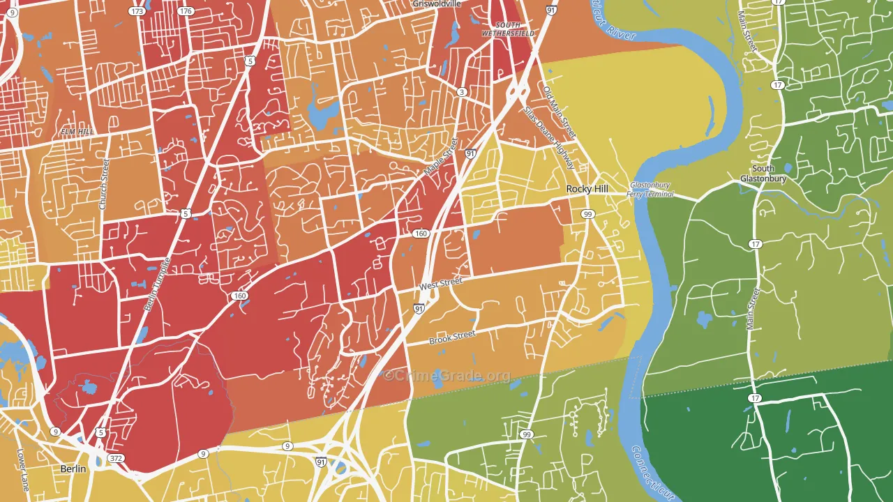 06067, CT Map of Vehicle Theft Rates