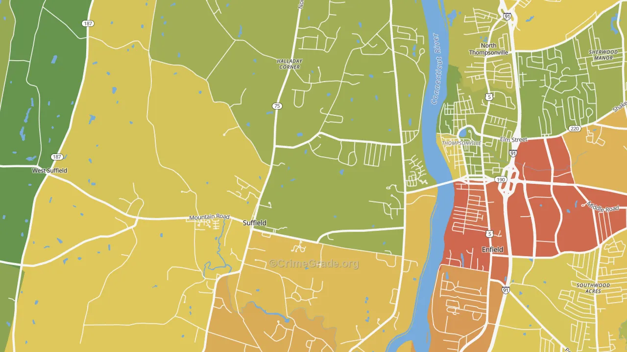 06078, CT Map of Vehicle Theft Rates