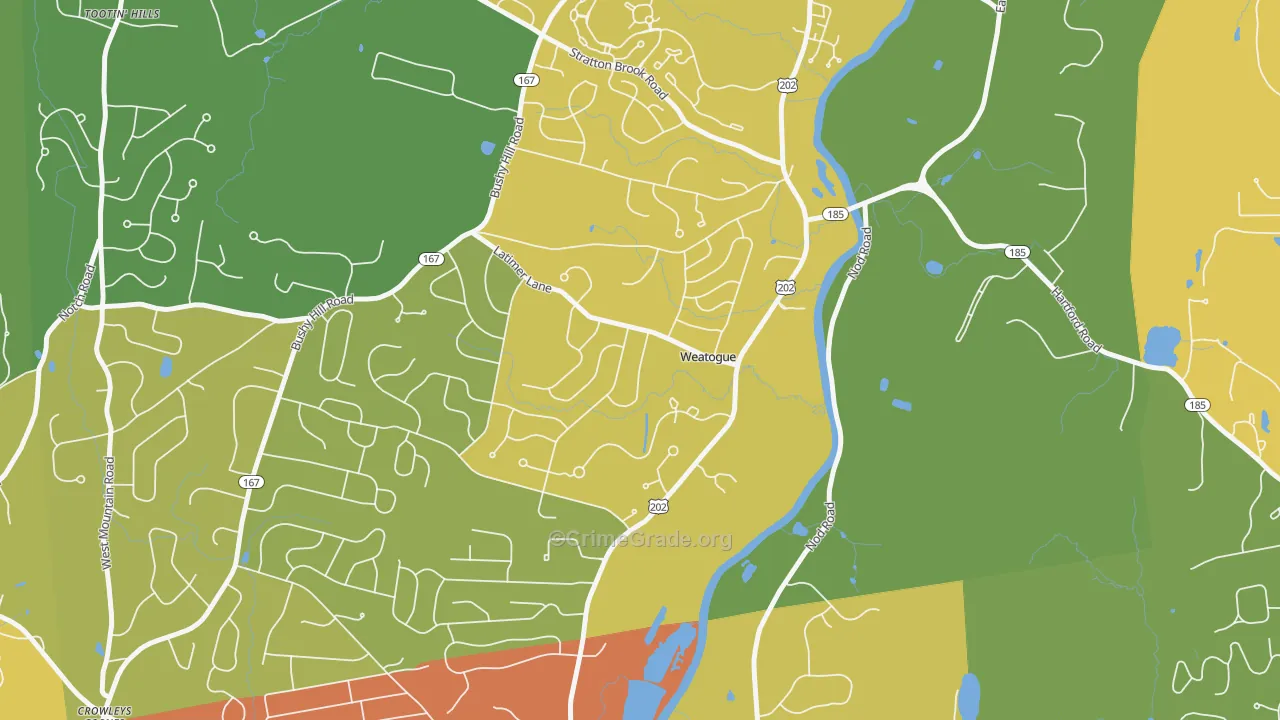06089, CT Map of Vehicle Theft Rates