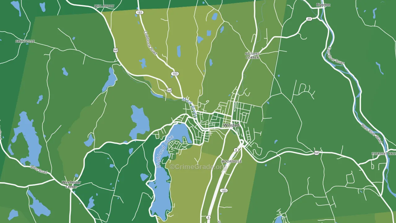 06098, CT Map of Vehicle Theft Rates