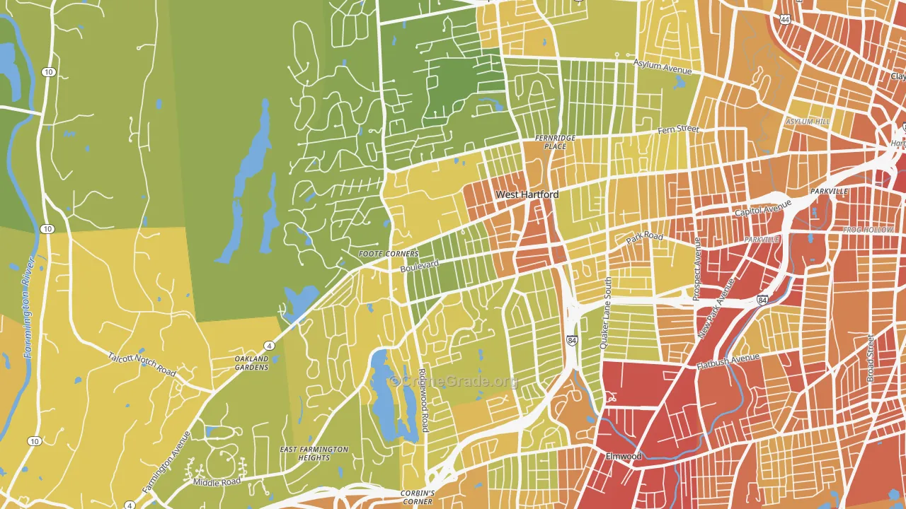 06107, CT Map of Vehicle Theft Rates