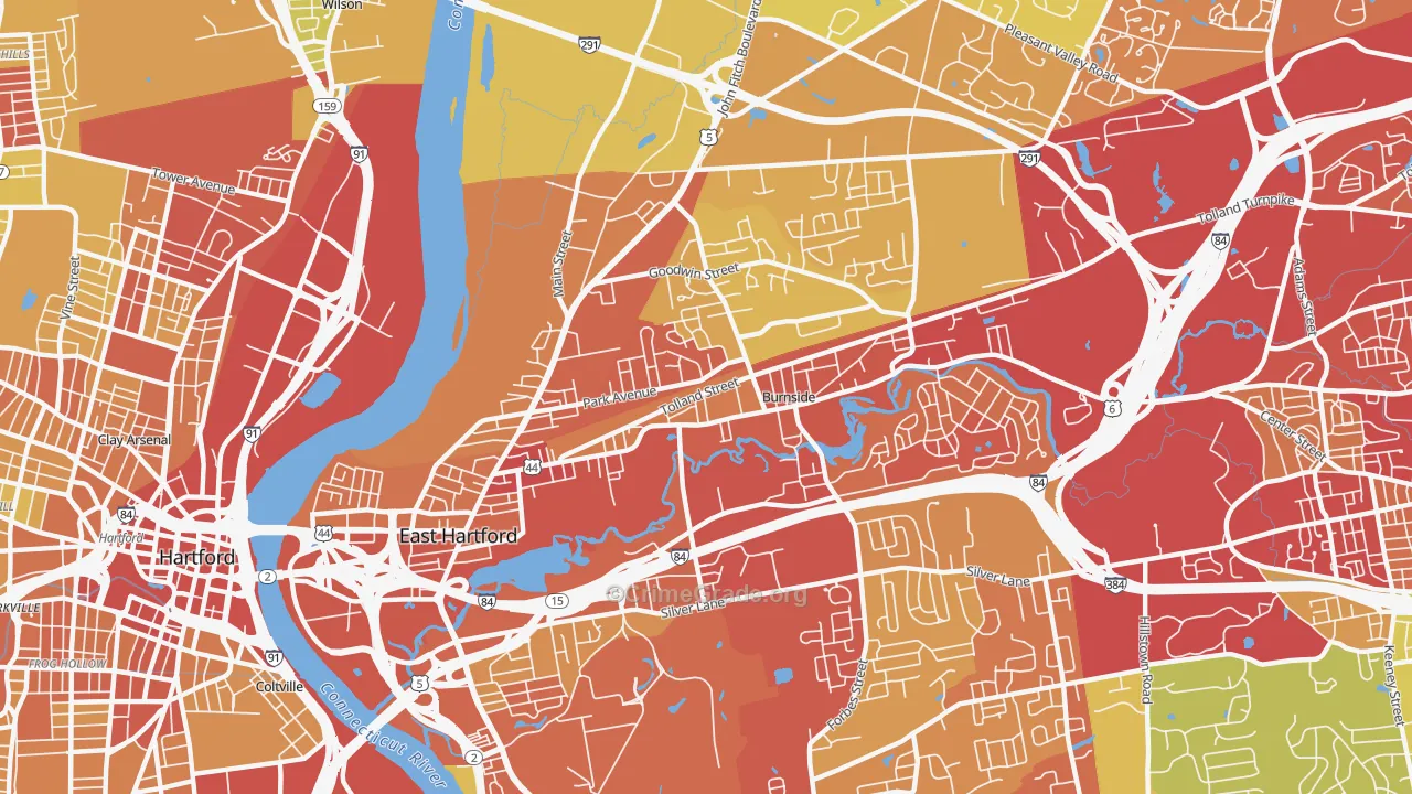 06108, CT Map of Vehicle Theft Rates