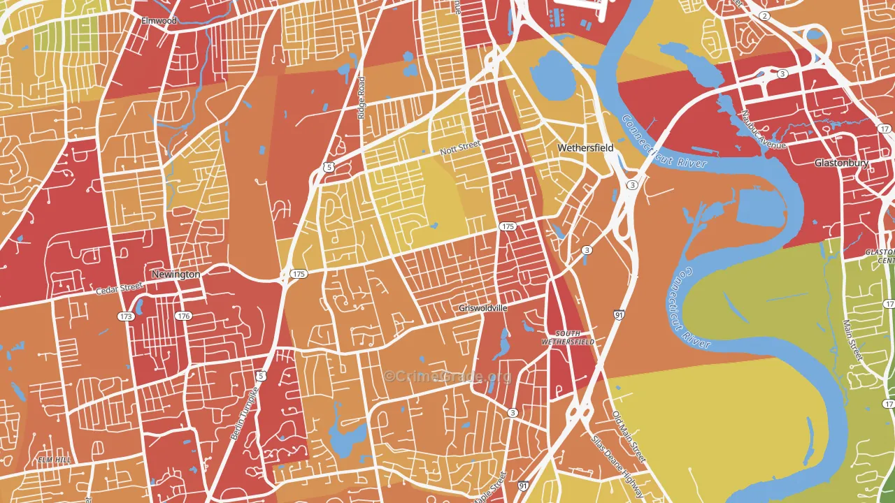 06109, CT Map of Vehicle Theft Rates