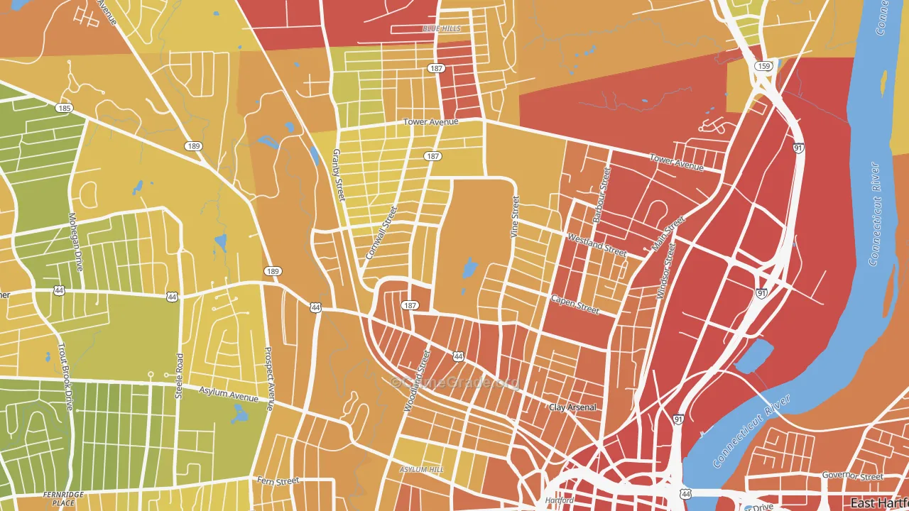 06112, CT Map of Vehicle Theft Rates