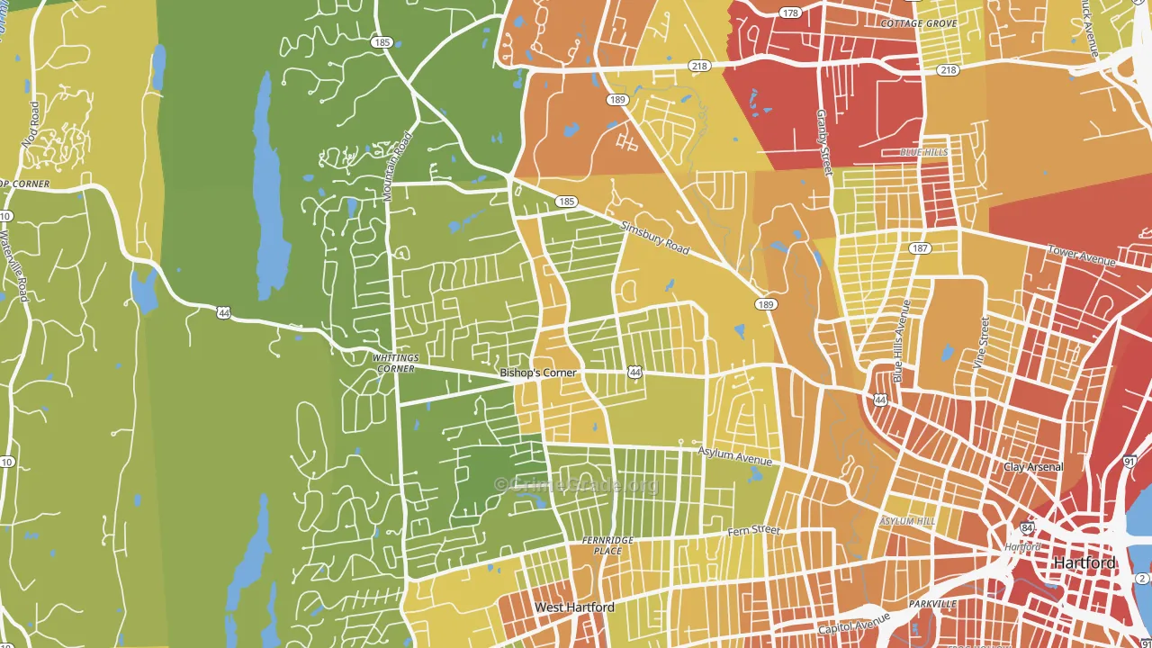 06117, CT Map of Vehicle Theft Rates