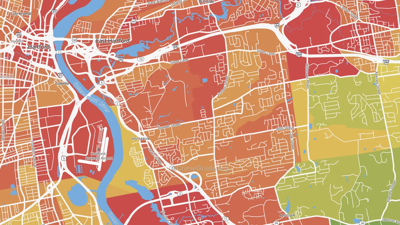 06118, CT Map of Vehicle Theft Rates