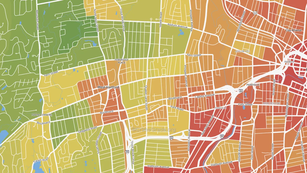 06119, CT Map of Vehicle Theft Rates