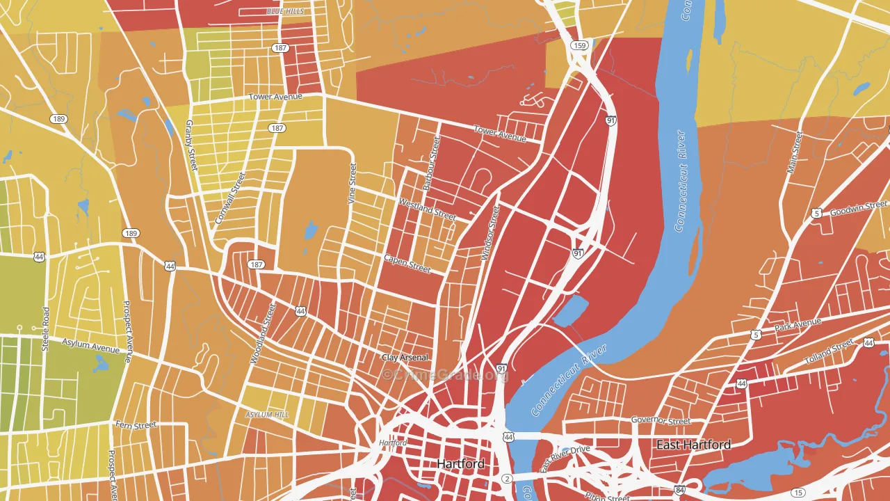 06120, CT Map of Vehicle Theft Rates