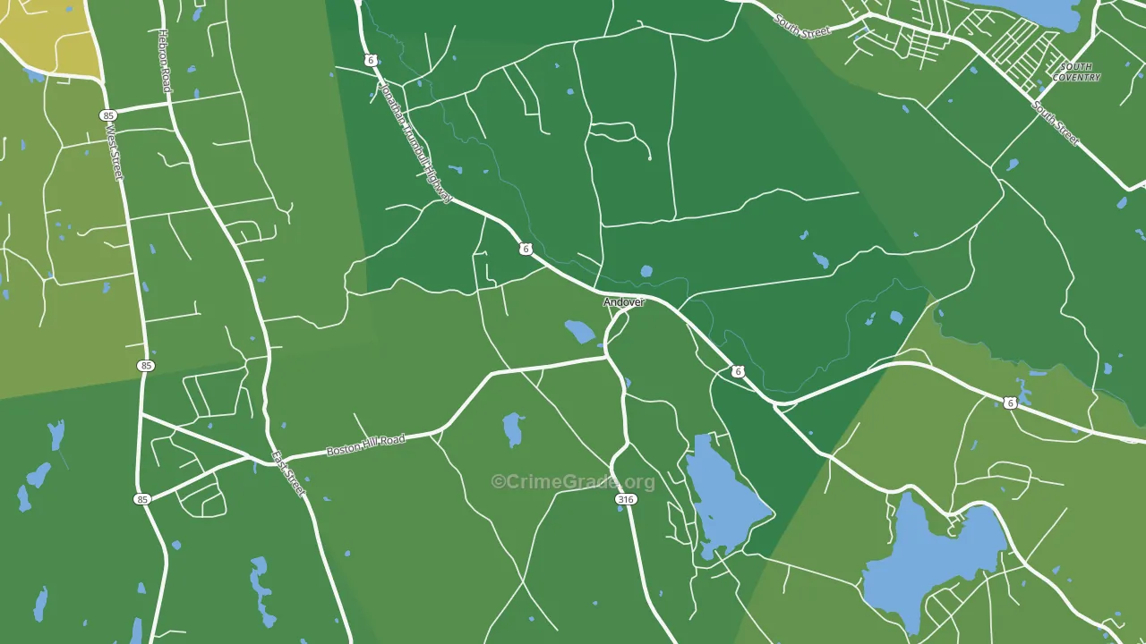 06232, CT Map of Vehicle Theft Rates