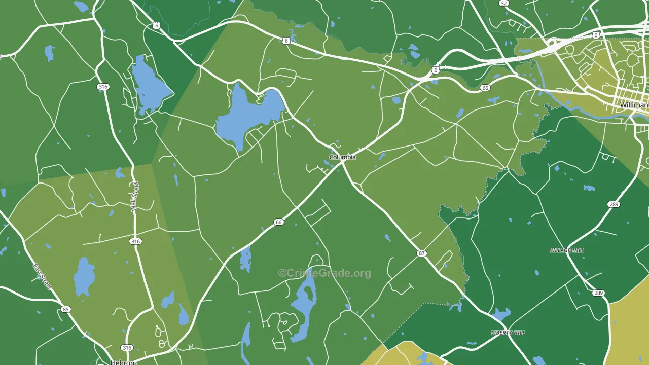 06237, CT Map of Vehicle Theft Rates