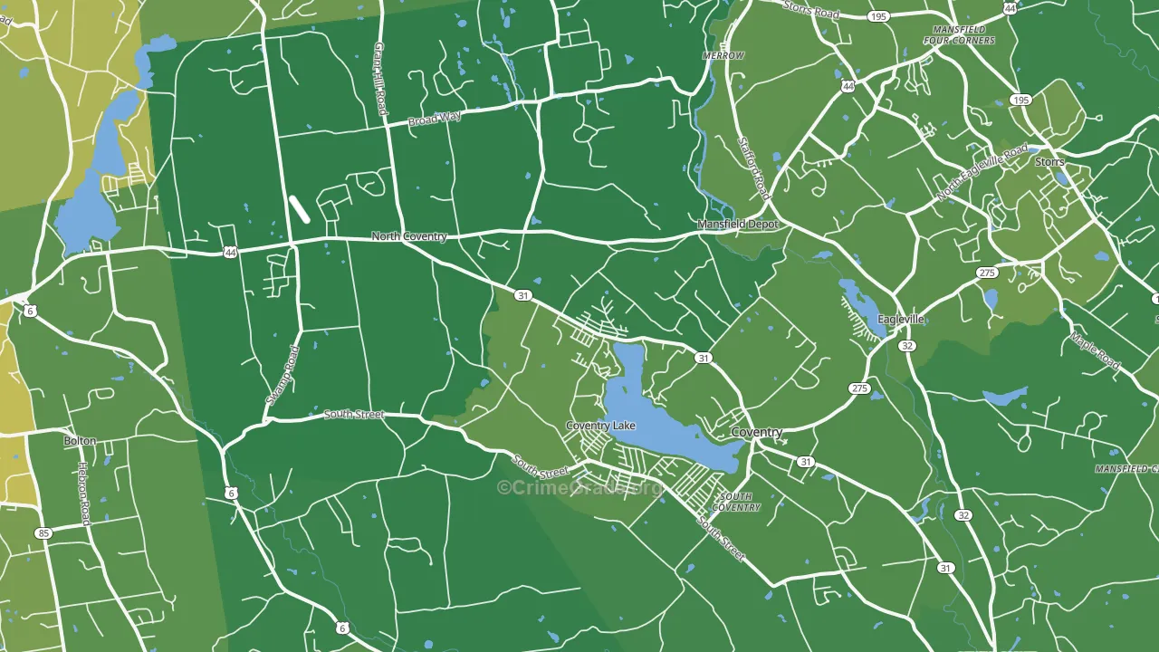 06238, CT Map of Vehicle Theft Rates