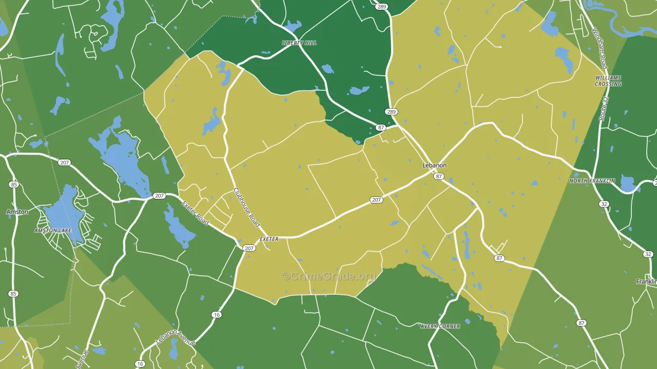 06249, CT Map of Vehicle Theft Rates