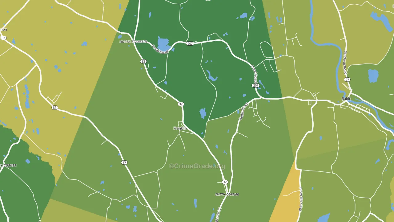 06254, CT Map of Vehicle Theft Rates