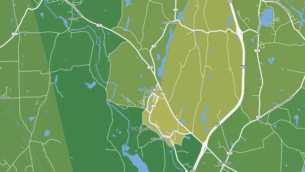 06255, CT Map of Vehicle Theft Rates