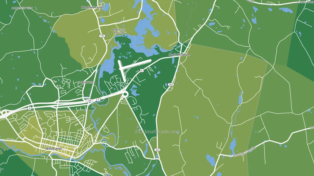 06256, CT Map of Vehicle Theft Rates