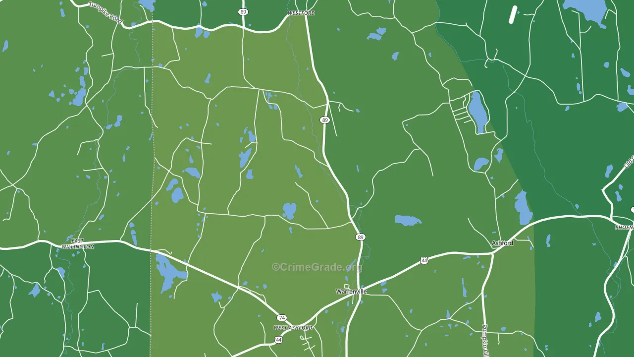 06278, CT Map of Vehicle Theft Rates