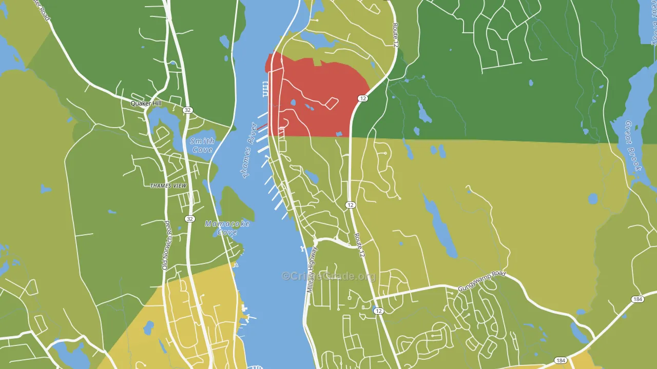 06349, CT Map of Vehicle Theft Rates