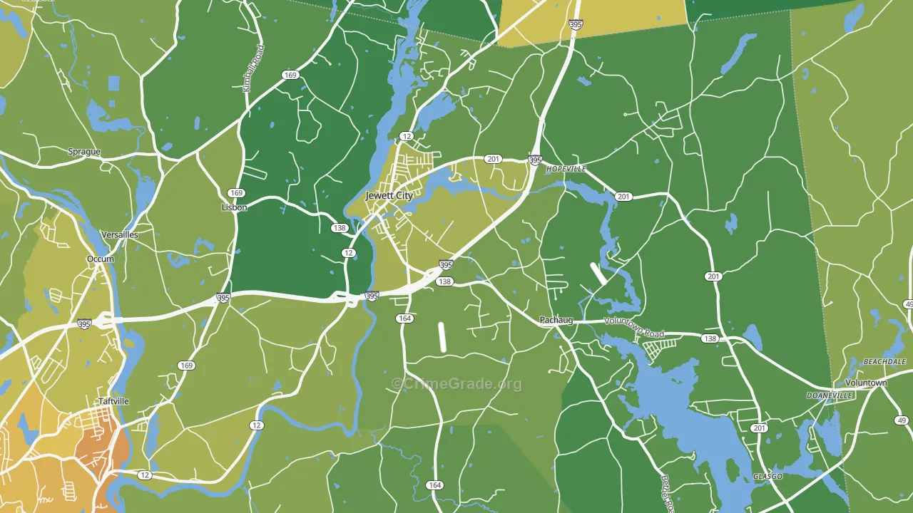 06351, CT Map of Vehicle Theft Rates