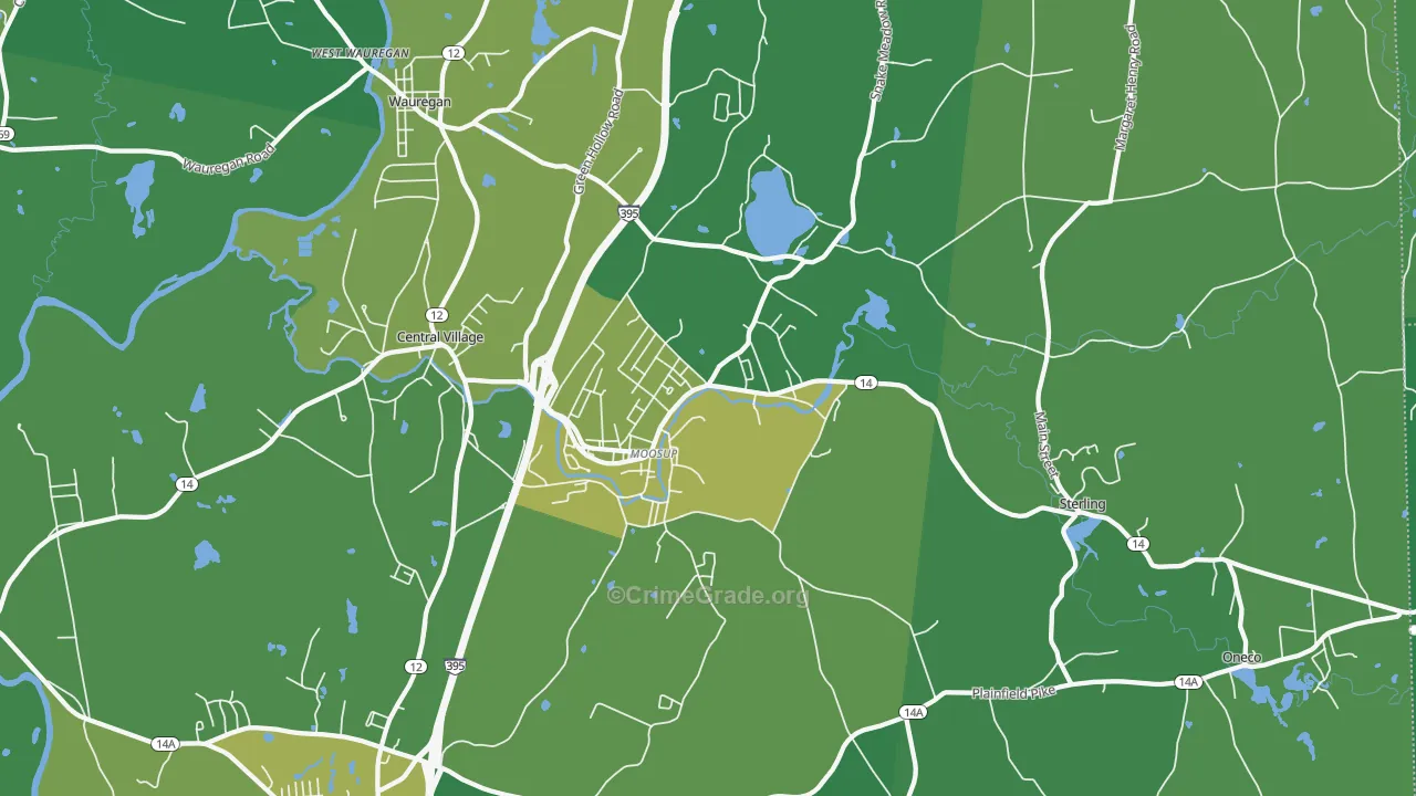 06354, CT Map of Vehicle Theft Rates