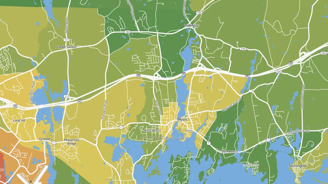 06355, CT Map of Vehicle Theft Rates