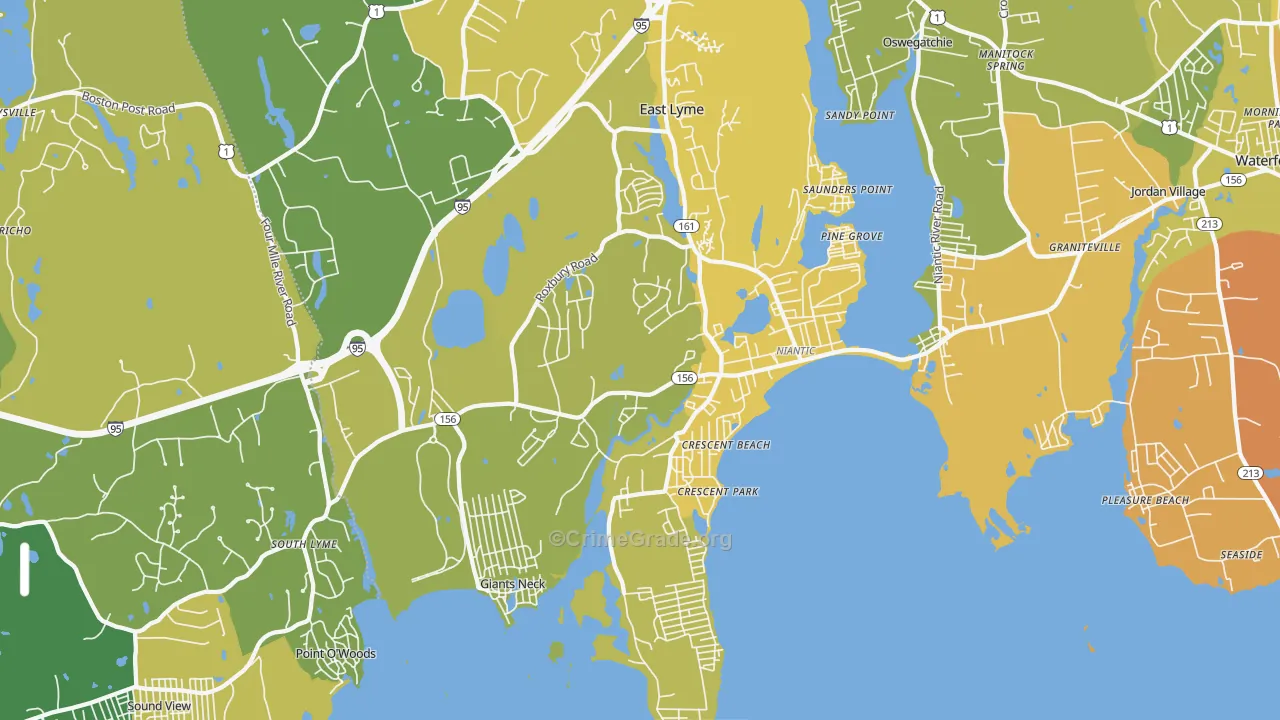 06357, CT Map of Vehicle Theft Rates