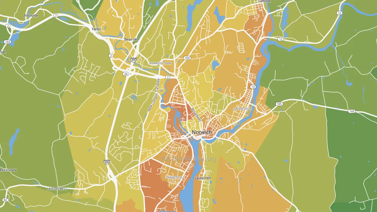 06360, CT Map of Vehicle Theft Rates