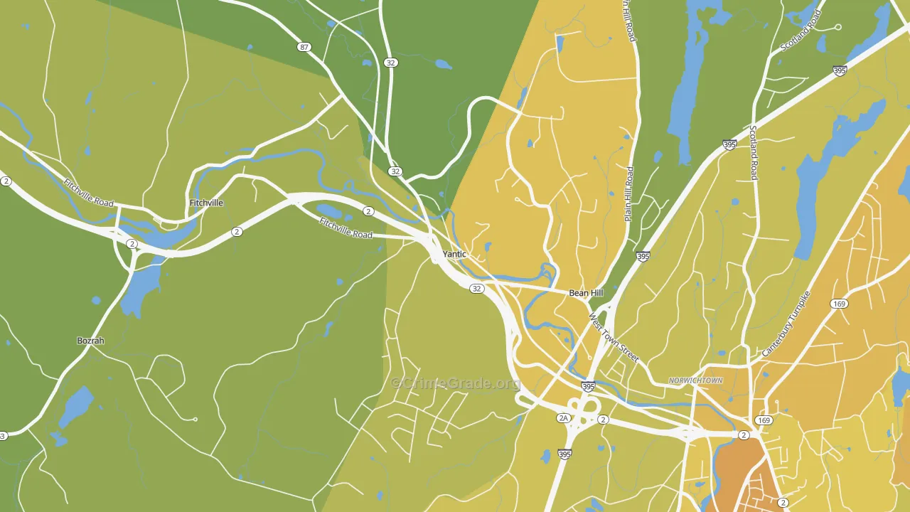 06389, CT Map of Vehicle Theft Rates