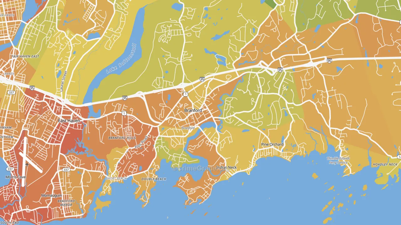 06405, CT Map of Vehicle Theft Rates