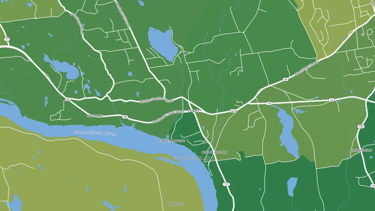 06414, CT Map of Vehicle Theft Rates