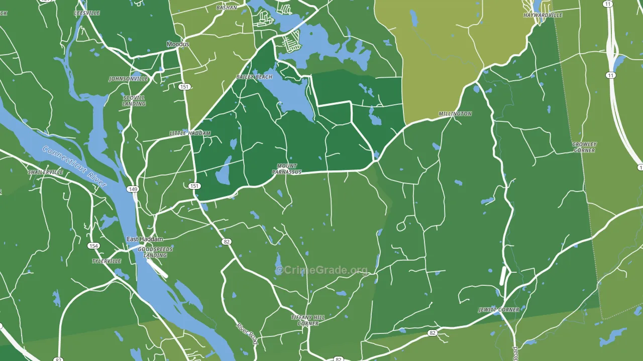 06423, CT Map of Vehicle Theft Rates