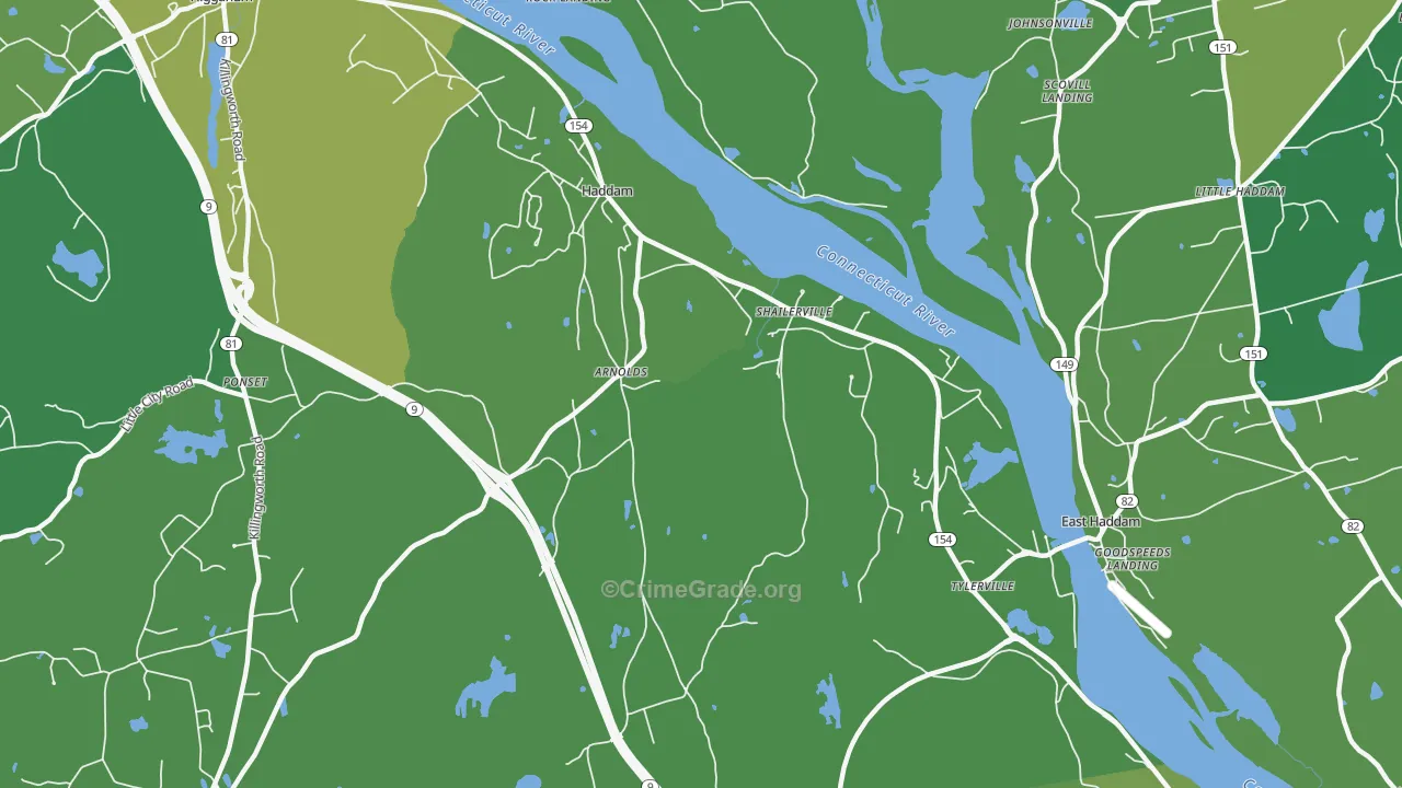 06438, CT Map of Vehicle Theft Rates