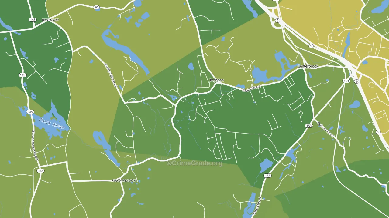 06442, CT Map of Vehicle Theft Rates