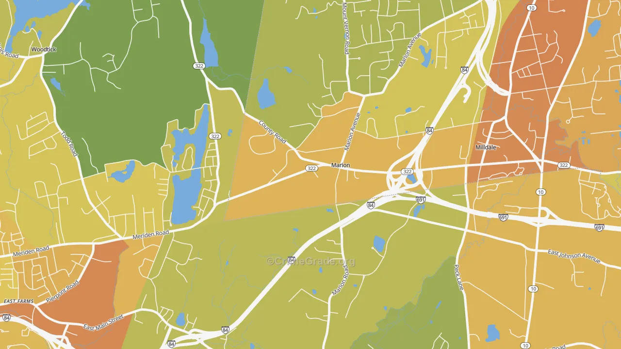 06444, CT Map of Vehicle Theft Rates