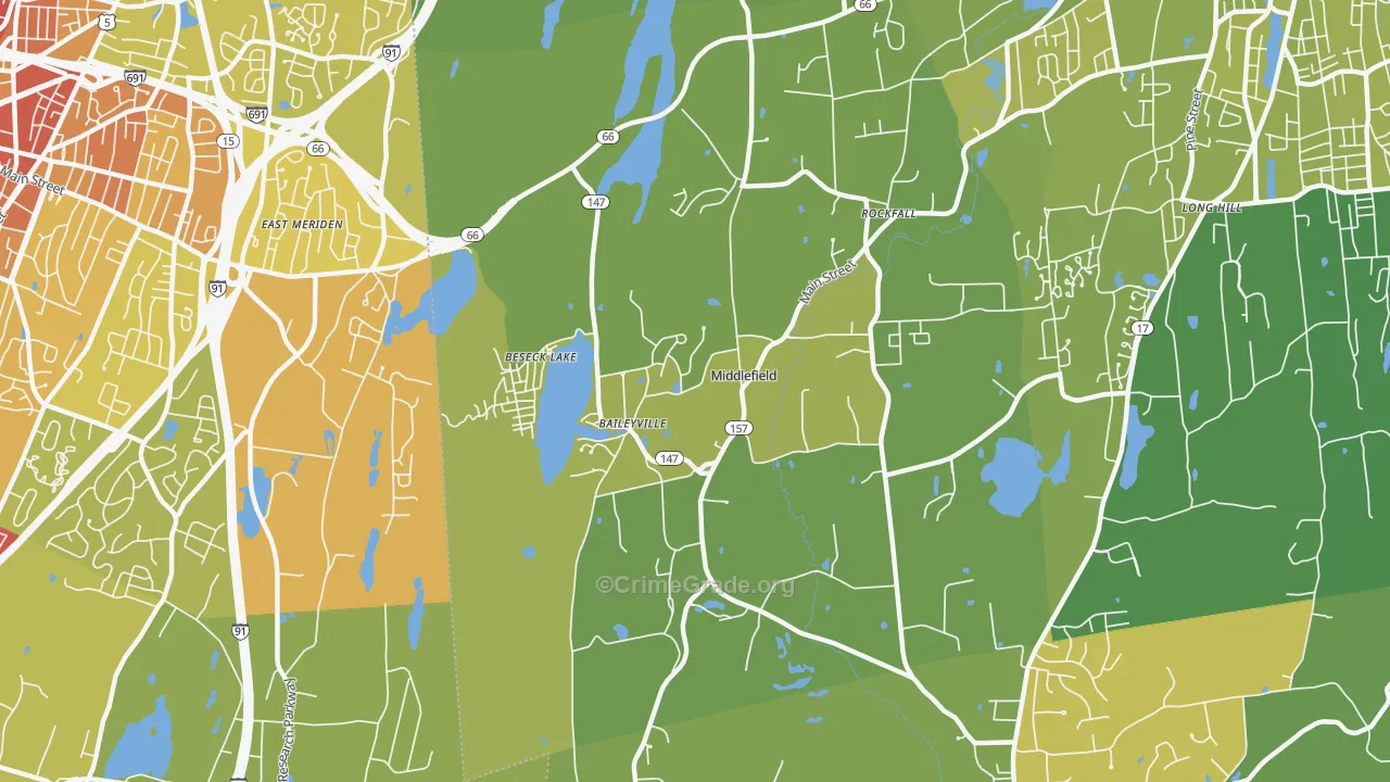 06455, CT Map of Vehicle Theft Rates
