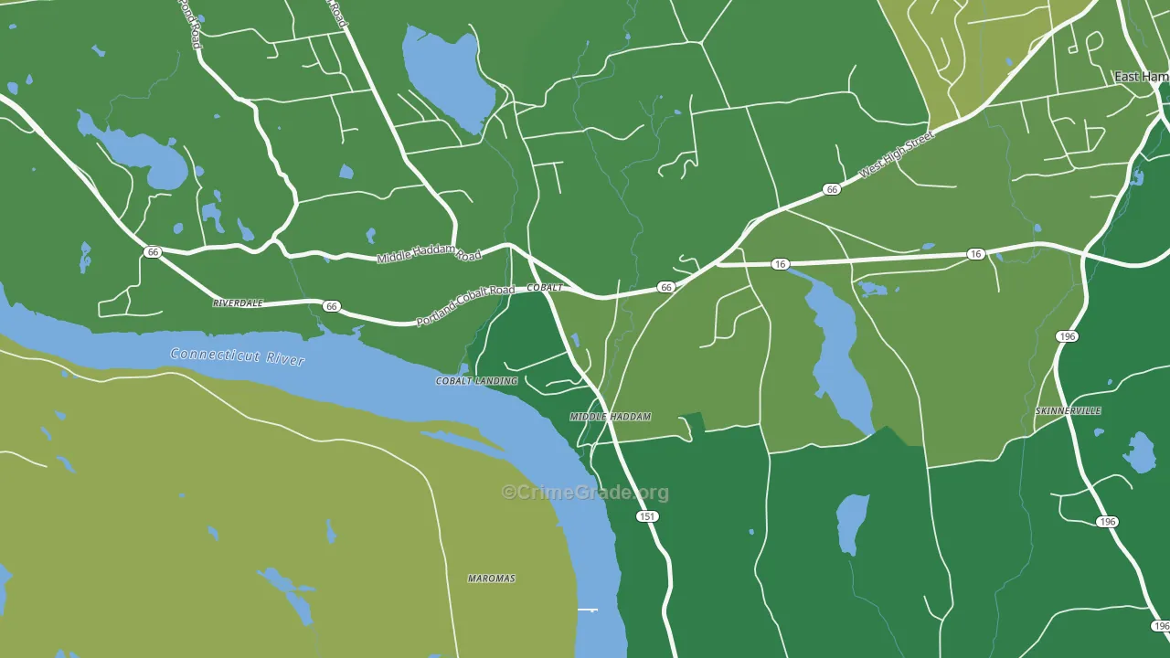 06456, CT Map of Vehicle Theft Rates