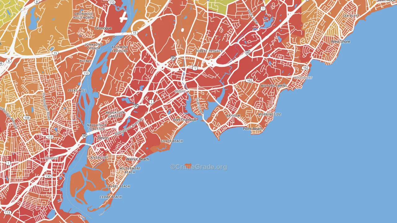 06460, CT Map of Vehicle Theft Rates