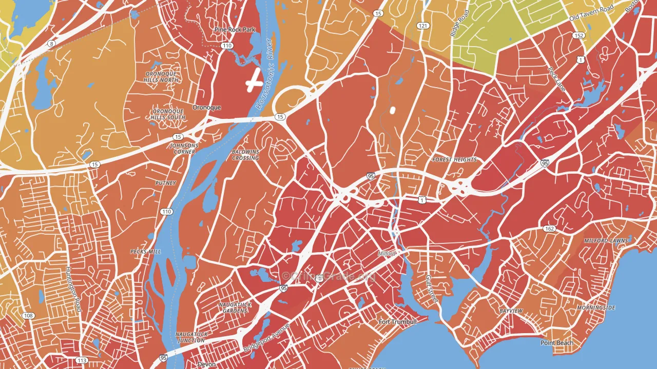 06461, CT Map of Vehicle Theft Rates