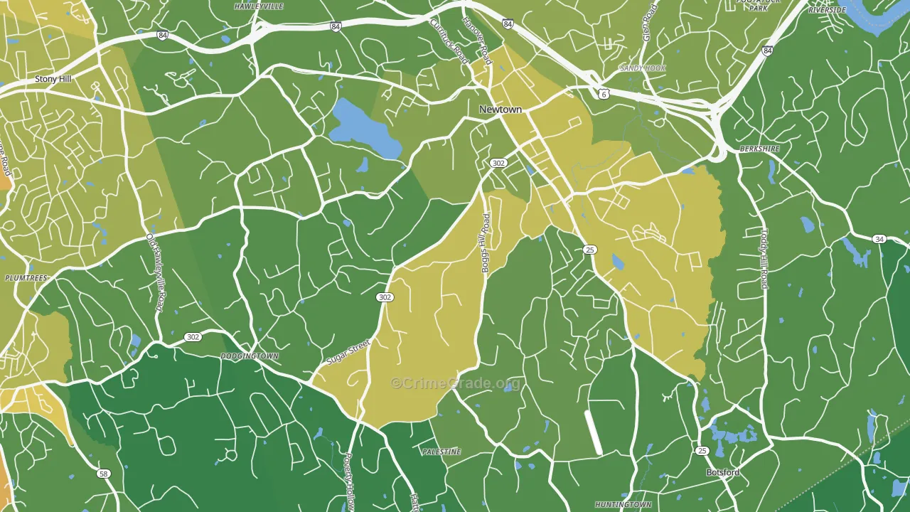 06470, CT Map of Vehicle Theft Rates