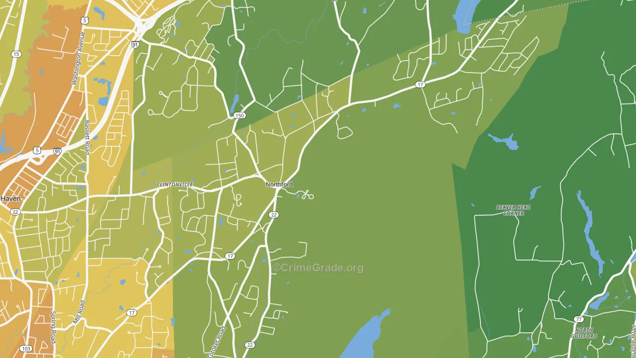06472, CT Map of Vehicle Theft Rates