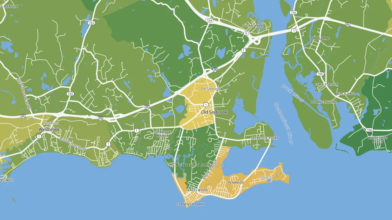 06475, CT Map of Vehicle Theft Rates
