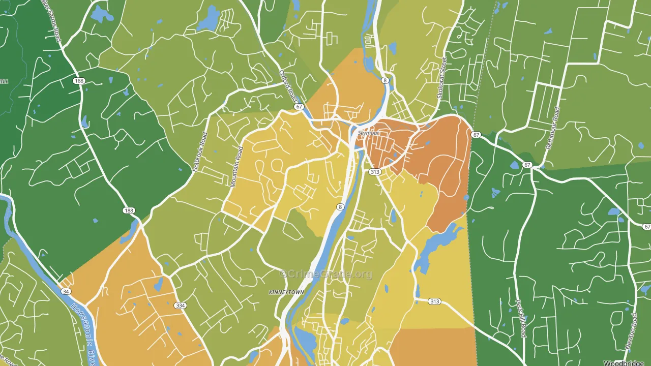 06483, CT Map of Vehicle Theft Rates