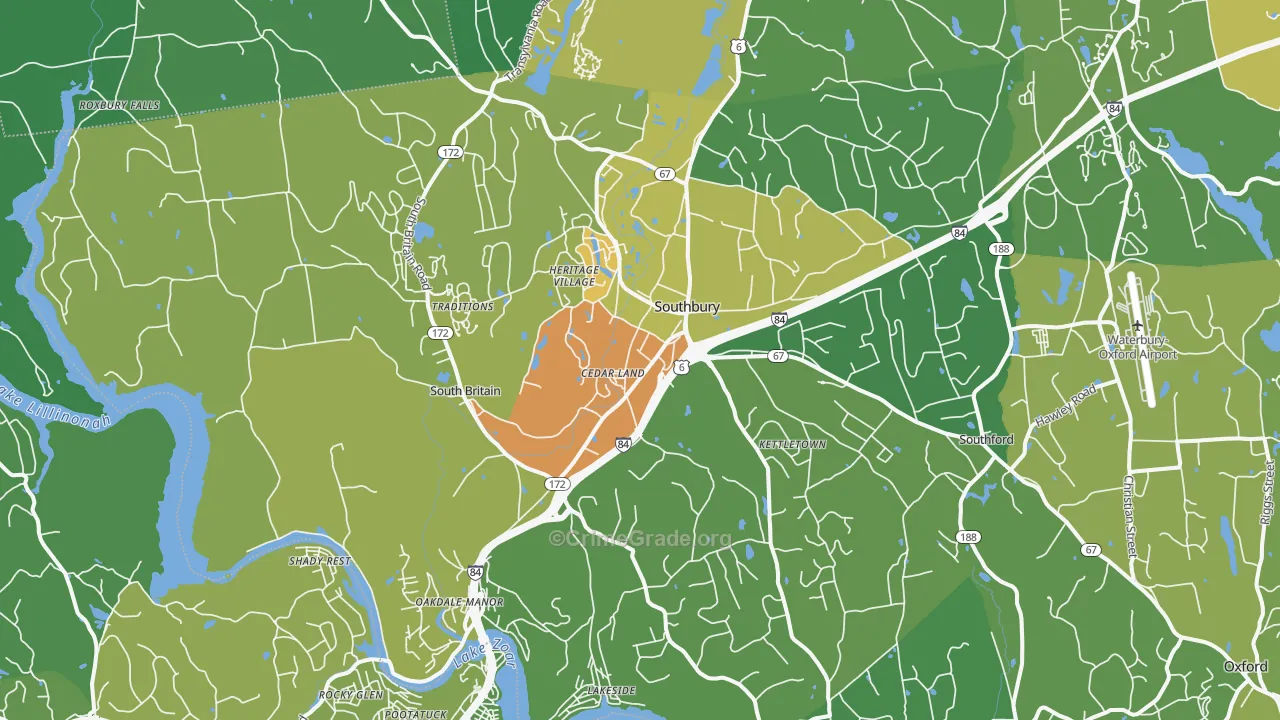 06488, CT Map of Vehicle Theft Rates