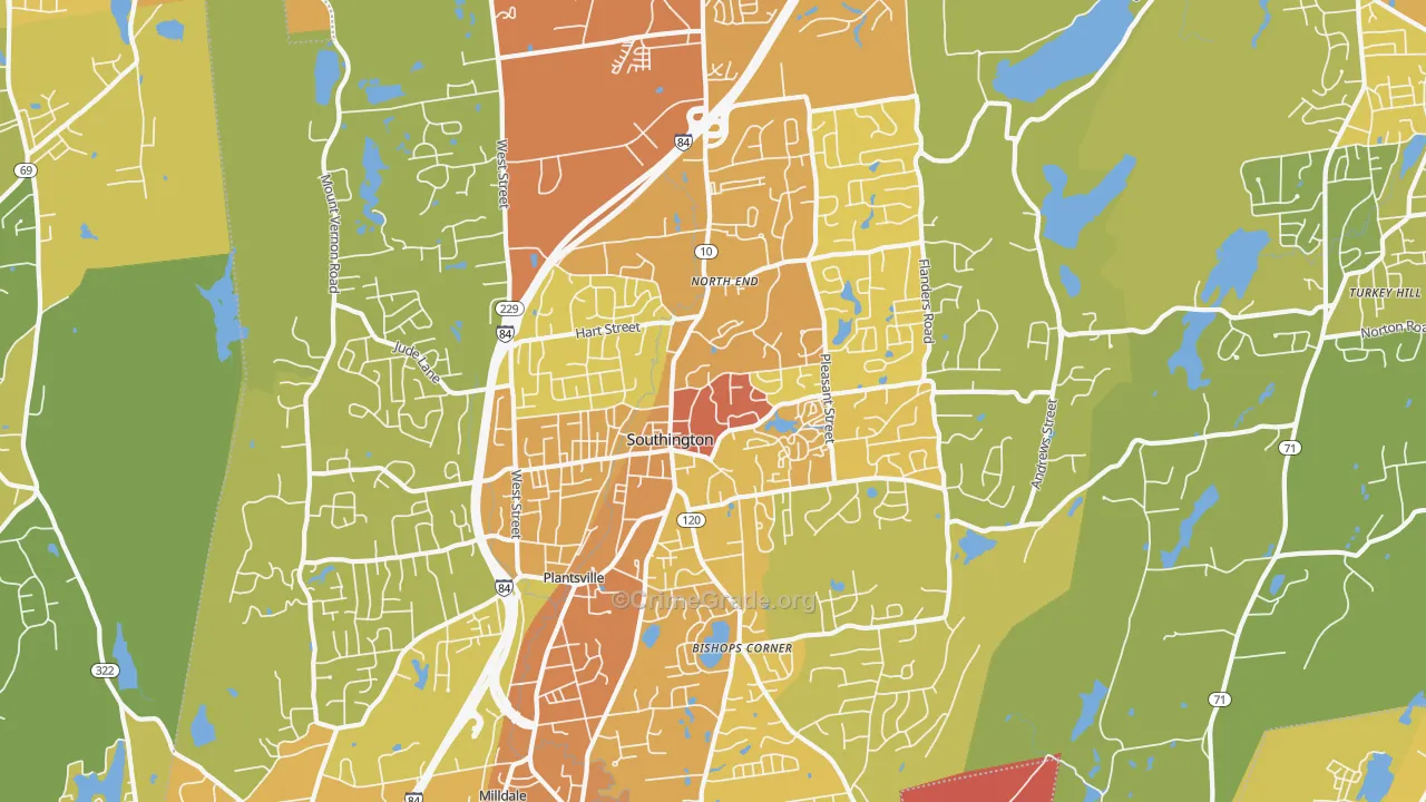 06489, CT Map of Vehicle Theft Rates