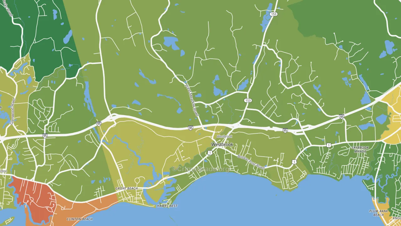 06498, CT Map of Vehicle Theft Rates