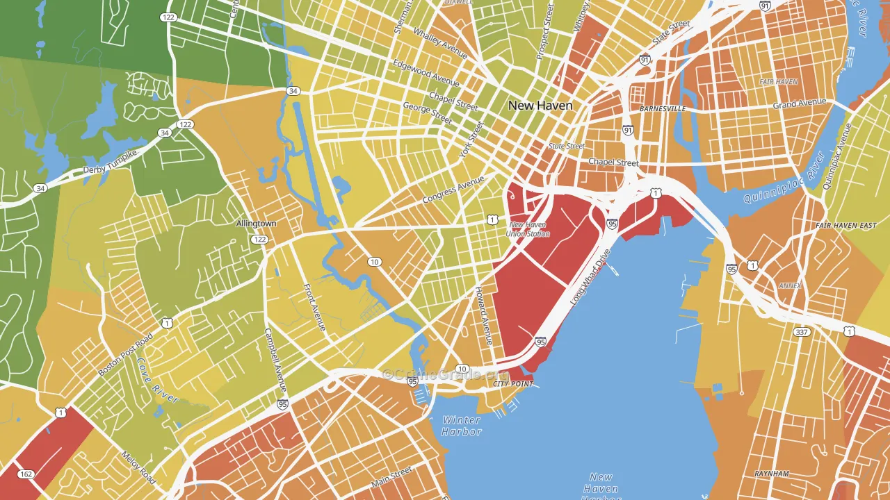06519, CT Map of Vehicle Theft Rates