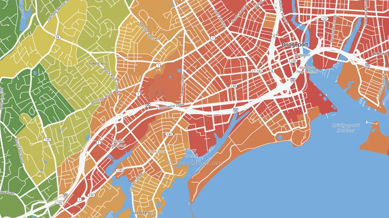 06605, CT Map of Vehicle Theft Rates