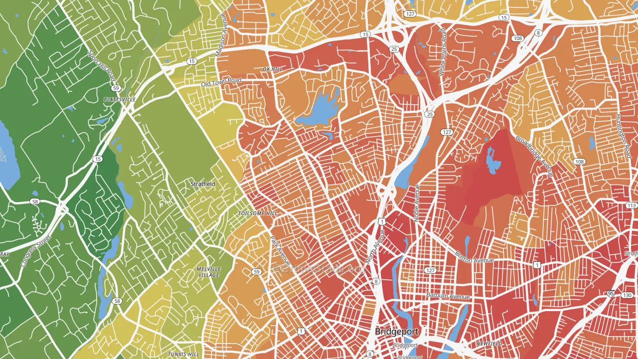 06606, CT Map of Vehicle Theft Rates