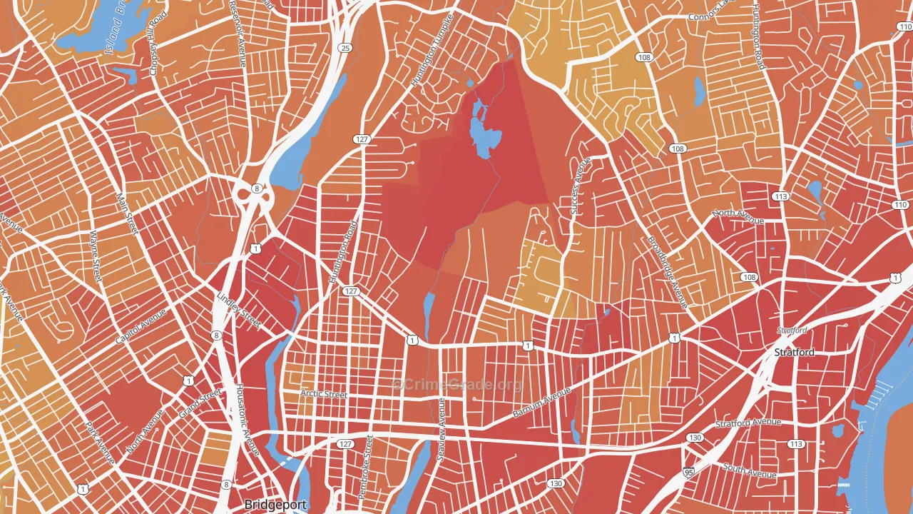 06610, CT Map of Vehicle Theft Rates