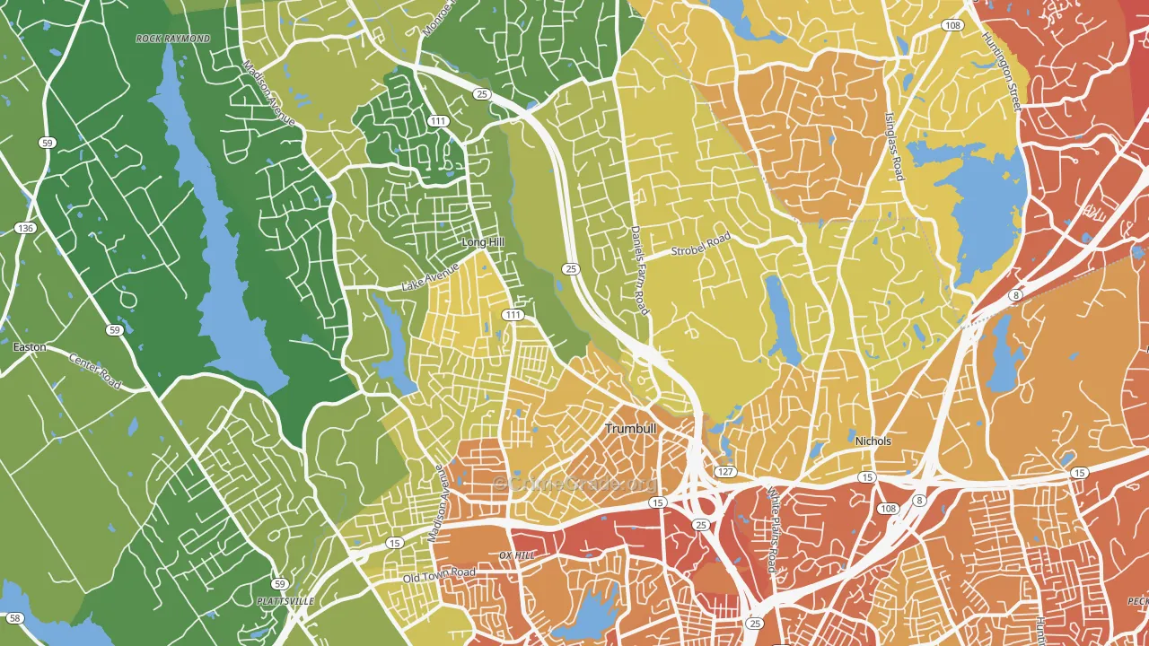 06611, CT Map of Vehicle Theft Rates