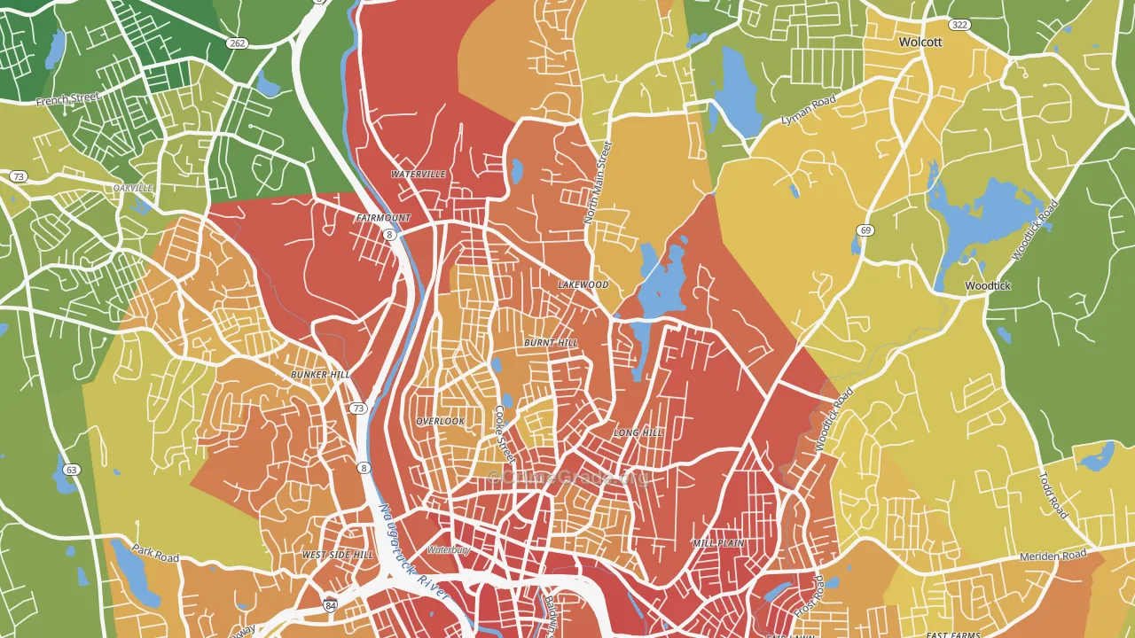 06704, CT Map of Vehicle Theft Rates